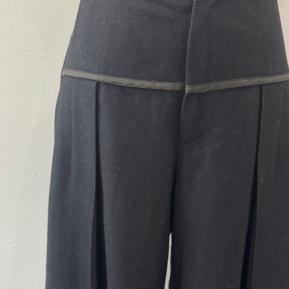 Vintage Clara Collins Paris Wool Wide Leg Pleated Pants | Y2K Paris Fashion - Picture 7 of 10